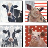 Framed Patriotic Farm 4 Piece Canvas Print Set