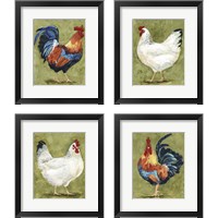 Framed 'Chicken Scratch 4 Piece Framed Art Print Set' border=