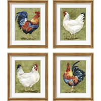 Framed 'Chicken Scratch 4 Piece Framed Art Print Set' border=