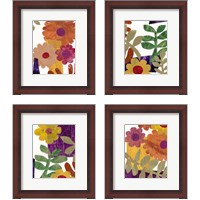 Framed 'Fiesta Floral  4 Piece Framed Art Print Set' border=