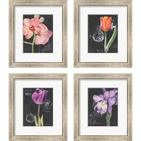 Framed Chalkboard Flower 4 Piece Framed Art Print Set