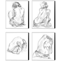 Framed 'Sitting Pose 4 Piece Canvas Print Set' border=