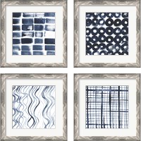 Framed 'Indigo Ripple 4 Piece Framed Art Print Set' border=