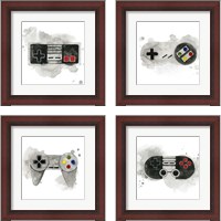 Framed 'Gamer  4 Piece Framed Art Print Set' border=