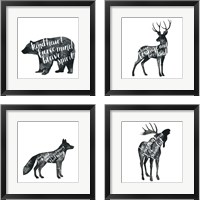 Framed 'Wise Walker 4 Piece Framed Art Print Set' border=