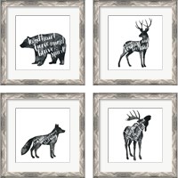 Framed 'Wise Walker 4 Piece Framed Art Print Set' border=