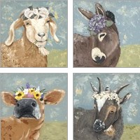 Framed Farm Fun 4 Piece Art Print Set