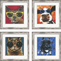 Framed 'Dapper Animal 4 Piece Framed Art Print Set' border=