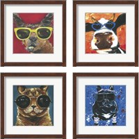 Framed 'Dapper Animal 4 Piece Framed Art Print Set' border=