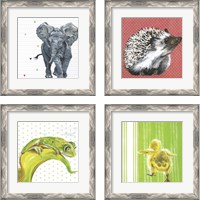 Framed 'Animal Baby 4 Piece Framed Art Print Set' border=