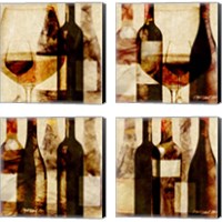 Framed Smokey Wine 4 Piece Canvas Print Set