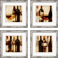 Framed 'Smokey Wine 4 Piece Framed Art Print Set' border=