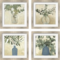 Framed 'Greenery Still Life 4 Piece Framed Art Print Set' border=