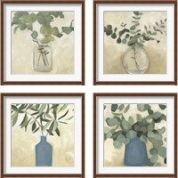 Framed 'Greenery Still Life 4 Piece Framed Art Print Set' border=