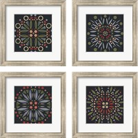 Framed 'Folk Mandala 4 Piece Framed Art Print Set' border=