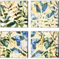 Framed Technicolor Jungle  4 Piece Canvas Print Set