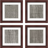 Framed Weathered Wood Patterns 4 Piece Framed Art Print Set