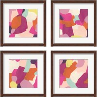 Framed 'Pink Slip 4 Piece Framed Art Print Set' border=