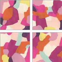 Framed 'Pink Slip 4 Piece Art Print Set' border=