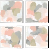 Framed 'Pink Cloud 4 Piece Canvas Print Set' border=