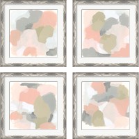 Framed 'Pink Cloud 4 Piece Framed Art Print Set' border=