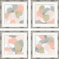 Framed 'Pink Cloud 4 Piece Framed Art Print Set' border=