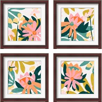 Framed 'Cut Paper Garden 4 Piece Framed Art Print Set' border=