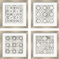 Framed 'Marble Tile Design 4 Piece Framed Art Print Set' border=