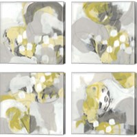 Framed 'Citron Mist 4 Piece Canvas Print Set' border=