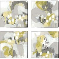 Framed Citron Mist 4 Piece Canvas Print Set
