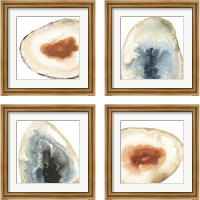 Framed 'Cropped Geodes 4 Piece Framed Art Print Set' border=