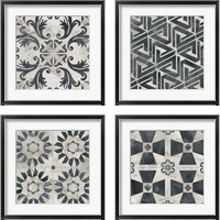 Framed Neutral Tile Collection 4 Piece Framed Art Print Set