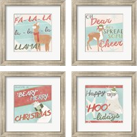 Framed Retro Christmas 4 Piece Framed Art Print Set