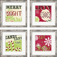 Framed 'Let's Get Jolly 4 Piece Framed Art Print Set' border=