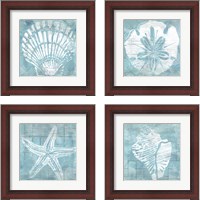 Framed Cerulean Shell 4 Piece Framed Art Print Set