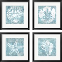 Framed 'Cerulean Shell 4 Piece Framed Art Print Set' border=
