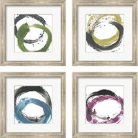 Framed 'Circular Reaction 4 Piece Framed Art Print Set' border=