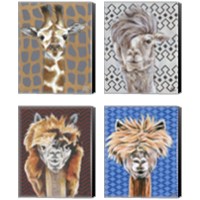 Framed 'Animal Patterns 4 Piece Canvas Print Set' border=