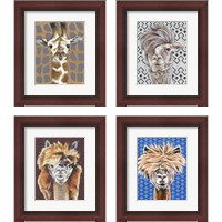 Framed 'Animal Patterns 4 Piece Framed Art Print Set' border=