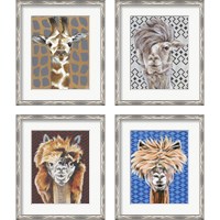 Framed 'Animal Patterns 4 Piece Framed Art Print Set' border=