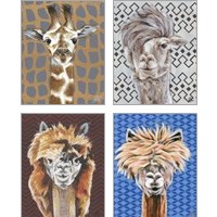 Framed 'Animal Patterns 4 Piece Art Print Set' border=
