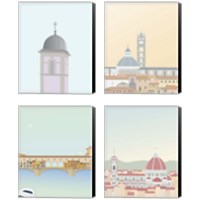 Framed 'Travel Europe with Duomo di Siena 4 Piece Canvas Print Set' border=