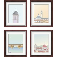Framed 'Travel Europe with Duomo di Siena 4 Piece Framed Art Print Set' border=