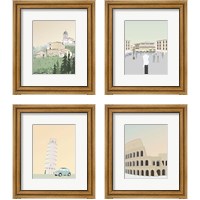 Framed 'Travel Europe with Pedona 4 Piece Framed Art Print Set' border=