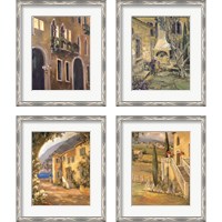 Framed 'Scenic Italy  4 Piece Framed Art Print Set' border=