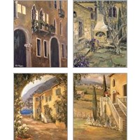 Framed 'Scenic Italy  4 Piece Art Print Set' border=
