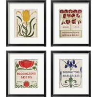 Framed Flower Seed Packs 4 Piece Framed Art Print Set