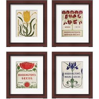 Framed 'Flower Seed Packs 4 Piece Framed Art Print Set' border=