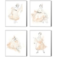 Framed Blush & Grey Fashion 4 Piece Canvas Print Set