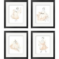 Framed 'Blush & Grey Fashion 4 Piece Framed Art Print Set' border=